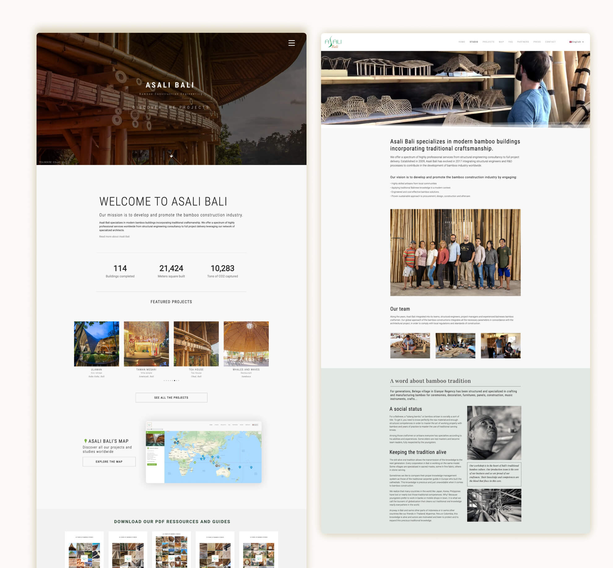 The Bukit Studio | Asali Bali bamboo construction - Website design